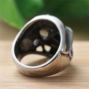 Men's Titanium Steel Hollow <b>Skull</b> <b>Ring</b> Silver Color Punk Style Fashion Jewelry Gift - Product Image 1