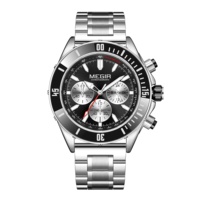 Megir jam tangan 2226G pria, arloji quartz kronograf laki-laki grosir desain baru