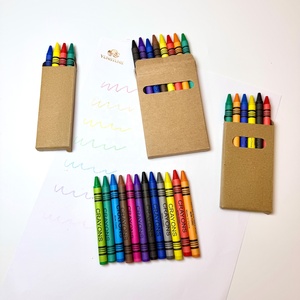 Lot de crayons de <span class=keywords><strong>cire</strong></span> promotionnels miniatures (4, 6, 8, 12 couleurs) pour étudiants et enfants, avec logo personnalisé imprimé sur boîte en papier kraft – Vente en gros - Product Image 5