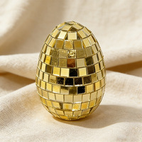 Boule miroir disco en verre en forme d'œuf, très vendue, pour la décoration des fêtes d'anniversaire, de Pâques et de mariage des enfants