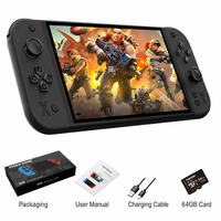 Console de jeu portable G90 de 7 pouces, lecteur de jeux vidéo rétro portable de 64 Go avec batterie de 4000 mAh, prise US filaire