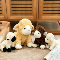 Peluche Mouton Ronde Créative et Mignonne, Jouet en Peluche Agneau Bouclé Doux, Vente en Gros Directe Usine, Cadeau pour Enfants