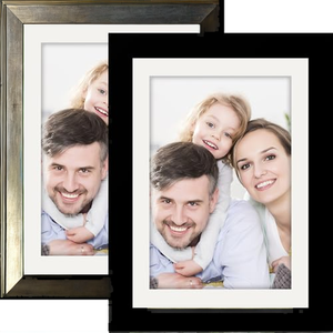 Simple DIY UV Printed Picture <b>Frames</b> 5x7 2 Pack Solid Wood <b>Black</b> Shatterproof for Wall Mounting & Tabletop Display - Product Image 2