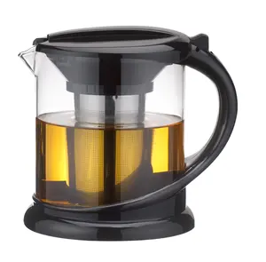 Nouveau CKS Kilo Théière en verre avec infuseur 2 Tasse corps noir tea pot D06