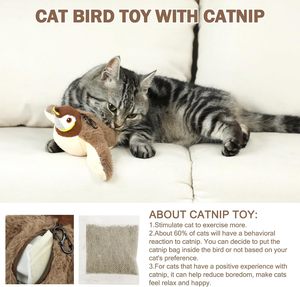 Nuevo Juguete Interactivo para Gatos 2025: Pájaro de Peluche Eléctrico Recargable con Movimiento, Activado por Tacto, Tipo Gorrión - Product Image 2