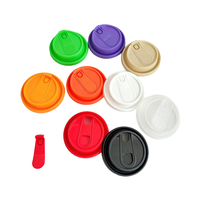 Couvercle jetable anti-déversement en PP injecté de 90 mm de diamètre, coloré (rouge, vert, violet, orange), de qualité alimentaire, pour tasses à café et thé au lait – Vente en gros