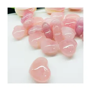 Natural Rose Quartz Heart Shape Gemstone for DIY Jewelry Ring Pendant Making Wholesale Supplier