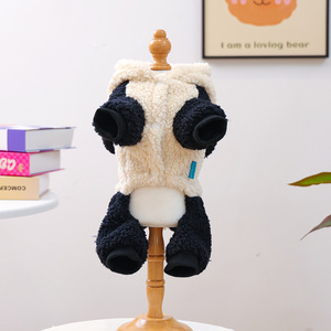 Manteau confortable et chaud pour animaux de compagnie, design panda mignon, pour petits animaux, combinaison à quatre pattes avec capuche, vêtements pour chat et chien, automne-hiver - Product Image 1