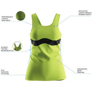 <b>Hi</b>-<b>Vis</b> Women's Sports Tank Reflective Logo Anti-Odor Mesh Back for Night <b>Running</b> Safety - Product Image 6