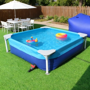 <span class=keywords><strong>Piscina</strong></span> Infantil <span class=keywords><strong>para</strong></span> Exteriores con <span class=keywords><strong>Lona</strong></span> de PVC y Marco Portátil, Resistente a los Rayos UV y Ecológica, Plegable <span class=keywords><strong>para</strong></span> Uso en el Jardín - Product Image 3