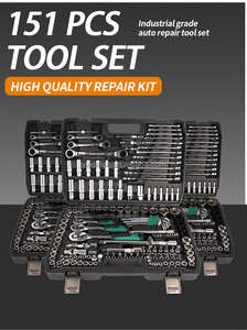 Nhà Máy 151 Pcs Hộp Đen 24 Răng Ratchet Cờ Lê Kết Hợp Hộp Sửa Chữa Xe Ổ Cắm Bộ Tay Đầy Đủ Công Cụ Thiết Lập - Product Image 2