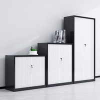 Petit classeur latéral en fer à 2 portes avec volets roulants en acier Design Rangement de bureau Classeur en métal