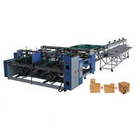 Machine de pliage et de collage semi-automatique PLC à deux pièces pour la fabrication de boîtes en carton ondulé AB