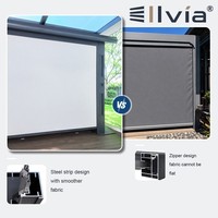 Persianas enrollables motorizadas para exteriores, persianas enrollables para ventanas con cremallera a prueba de viento, persianas opacas para balcones