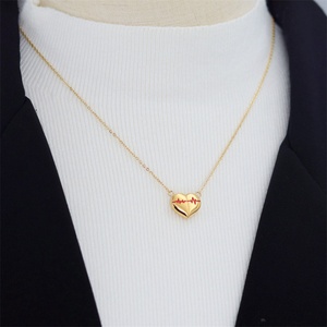 สร้อยคอจี้รูปหัวใจหนาเคลือบเงา ของขวัญวันแม่ ลดราคาพิเศษ - Product Image 6