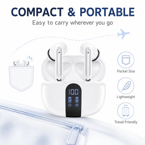 Auriculares inalámbricos portátiles para desplazamientos, tamaño de bolsillo, ligeros, pantalla digital, batería de larga duración, cancelación de ruido. - Product Image 3