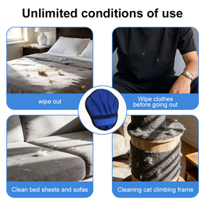 New Design Luxury Portable Cartoon 5-Finger Polyester Electrostatic Pet <b>Hair</b> Removal Glove with Thickened Foam <b>Padding</b> - Product Image 5