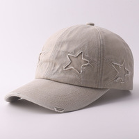 Gorras Personalizadas al por Mayor, 100% Algodón, Estilo Vintage Lavado, con Parche de Estrella, Gorra de Béisbol, Estilo Casual Europeo Americano, Gorra Desgastada, para Viajes al Aire Libre, Venta al por Mayor