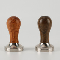Outils à expresso à Base plate en bois, outils de Distribution à pression constante, distributeur de café en bois massif 51mm 53mm 58mm