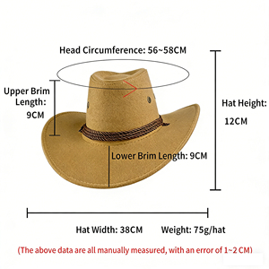 Chapeau <span class=keywords><strong>de</strong></span> cowboy classique pour adulte, certifié CE CPC UKCA, idéal pour carnaval, événements, spectacles et activités <span class=keywords><strong>de</strong></span> plein air, 100% authentique, directement <span class=keywords><strong>de</strong></span> <span class=keywords><strong>l</strong></span>'usine. - Product Image 5
