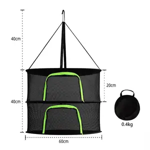 2 Lagen Droognet Zwart Gaas Ophangen Kruidendroogrek Droog Net