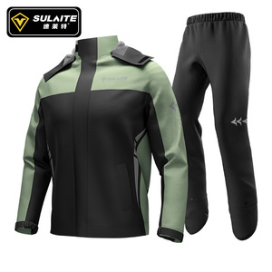 Conjunto de impermeable para motocicleta Sulait, chaqueta y pantalones de dos piezas para motociclistas, para repartidores de bicicletas eléctricas al aire libre, tela Oxford - Product Image 1