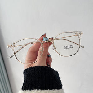 Lunettes de vue demi-cerclées Qianai, anti-lumière bleue, verres AC, style rétro unisexe T1 22001 - Product Image 2