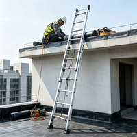 Échelle télescopique en aluminium de 12 mètres (40 pieds), échelle longue à trois sections de 8 m (26 pieds), échelles télescopiques extensibles
