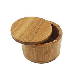 Bamboo Round Spice <b>Jar</b> With Magnetic Lid Food Coffee Tea <b>Storage</b> Container <b>Kitchen</b> Use - Product Image 5