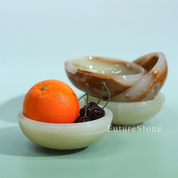 Luxus elegante Marmors chale natürliche runde Marmors chleife mit Obst-Display für Home Decoration Esstisch Herzstück