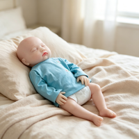 Reborn-Babypuppe 18 Zoll Vollkörper Weich Silikon Realistisch Neugeborenes für Säuglingspflege-Training Elternpraxis