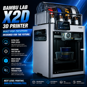 Imprimante 3D Lab X2D à double buse, vitesse élevée 500 mm/s, chambre de chauffage 65, compatible AMS 2 Pro, imprimante FDM de bureau intelligente - Product Image 2