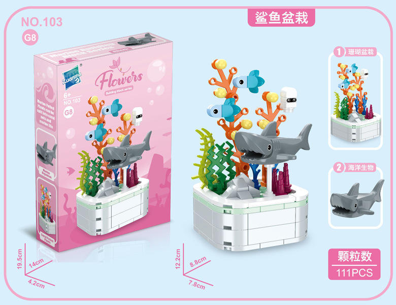 Boîte couleur requin 103g-8