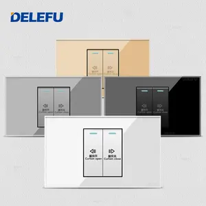 DELEFU-Itália EUA Brasil UE padrão cortina interruptor de parede branco soquete 118mm * 72mm