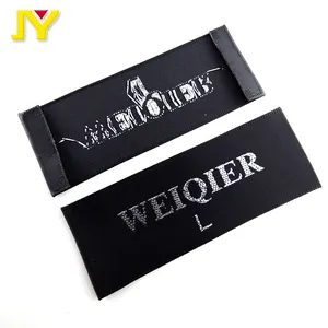 quality recycled luxury satin and cotton fabric cloth damask clothing neck woven labels design shirt tag with logo