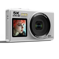 Cámara de Bolsillo 5K S150PRO 80MP con Zoom 18X, Pantalla IPS+Sub de 2.8'', Enfoque Automático, WiFi, Filtros de Belleza, Flash, Transmisión y Grabación