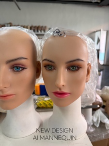 Tête de Mannequin en Silicone AI de Haute Qualité Shy Hair avec <span class=keywords><strong>Cheveux</strong></span> Humains Naturels pour Coiffure et Présentation de Perruques - Product Image 5