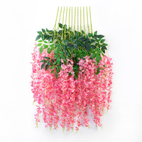 L-R234 Prix ultra bas, vente en gros, guirlandes de fleurs artificielles de glycine extra-denses pour la décoration de plafonds de mariage et de murs d'hôtel