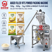 Machine d'emballage de poudre VFFS à collier pour farine de maïs, remplisseuse à vis sans fin, 100g 500g 1kg, système de remplissage et de scellage de sacs de blé