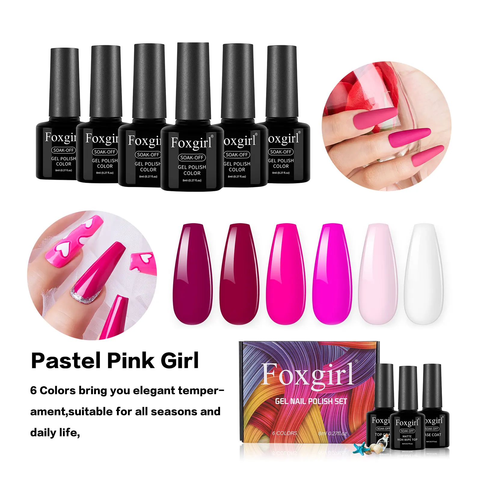 Foxgirl gel nail polish set high quality manicure soaked led uv nail polish nail polish wholesale own brand