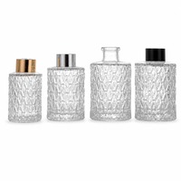 Bouteille en verre de luxe pour diffuseur de parfum d'ambiance, flacon vide transparent carré pour diffuseur à bâtonnets, avec bouchon, vente en gros