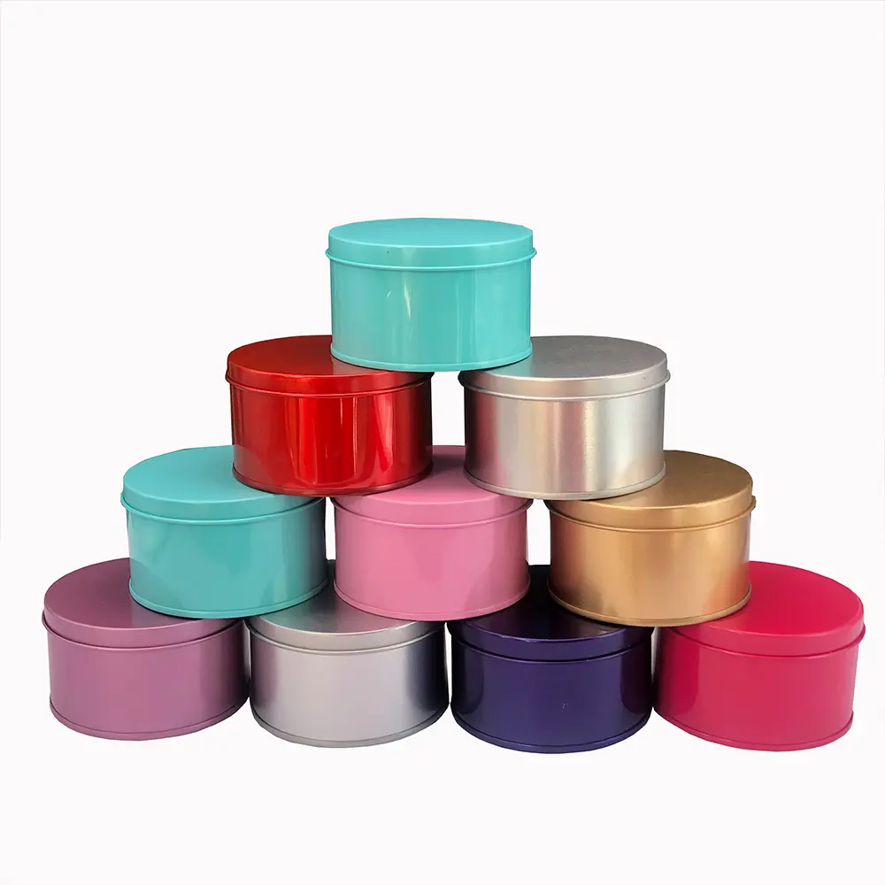 In Stock Cosmetic Box Small Round Tin Container Metal Cookie Box Candy Storage Container With Lid