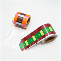 Rouleau de film en papier kraft de qualité alimentaire, kraft blanc AL CPP, motif à blocs de couleurs vives pour bonbons, biscuits, machine d'emballage VFFS