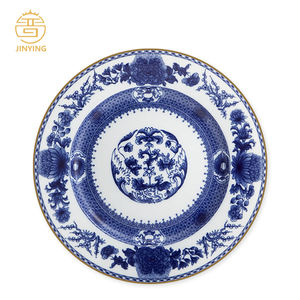 Nouveau Style Assiette Ensemble De Luxe Bleu Floral Dîner Ensemble Fine Bone China <span class=keywords><strong>Vaisselle</strong></span> De Mariage <span class=keywords><strong>Vaisselle</strong></span> pour Événement & Restauration & Location - Product Image 2