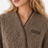 Manteau en laine tissée écologique pour femme Boying 2027 - Manteau en fourrure de mouton mi-longueur - Veste en polaire Teddy - ODM