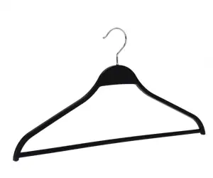Cintres pour chemises et manteaux antidérapants les plus vendus cintres en plastique noir pour économiser de l'espace/cintre pour pantalons avec barre