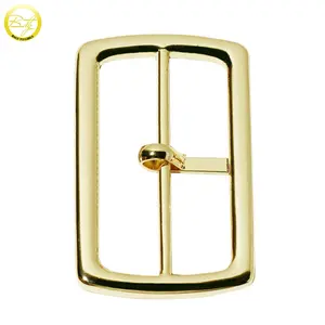 Rectangle Shape Bags Adjustable Straps Hardware Pin Belt Buckles Design Gold Plated Roller Buckle For Suitcase