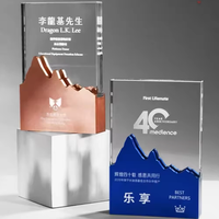 HDW Trophée de cristal de sublimation en gros bon marché Base en métal solide Prix gravé Trophée de cristal de conception créative