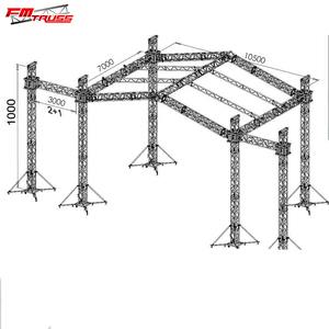 Stylish xách tay nhôm sân khấu giàn vuông di động hiển thị tường khung cho tổ chức sự kiện cho thấy TUV chứng nhận - Product Image 3