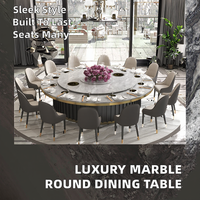 Table et chaises de salle à manger rondes commerciales pour hôtel, restaurant, salle VIP, avec plateau tournant automatique, luxe italien, métal, Lazy Susa